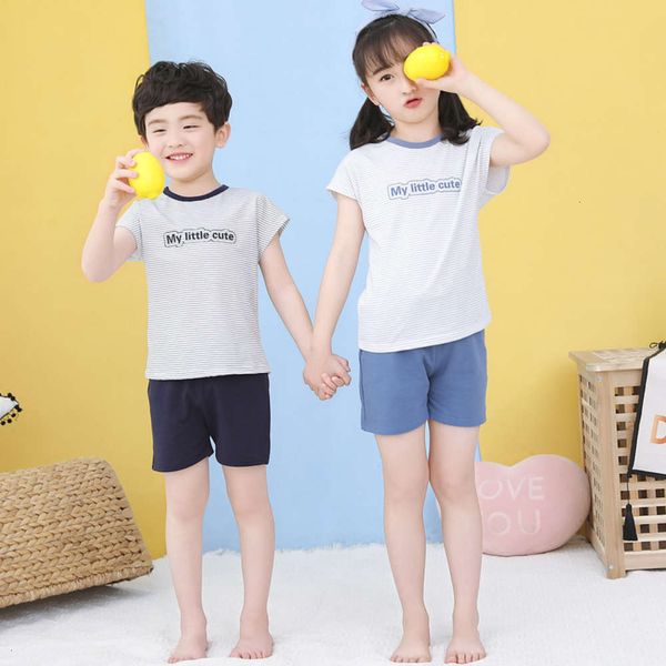 new children's summer short sve suit boys and girls' pajamas baby foreign sle t-shirt shorts home air conditioning cloth, Blue;red
new children's summer short sve suit boys and girls' pajamas baby foreign sle t-shirt shorts home air conditioning cloth, Blue;red