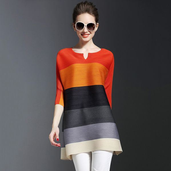 lanmrem summer pleated clothes for women striped contrast color loose casual t-shirt three quarter sleeve long na953 y200110, White
lanmrem summer pleated clothes for women striped contrast color loose casual t-shirt three quarter sleeve long na953 y200110, White