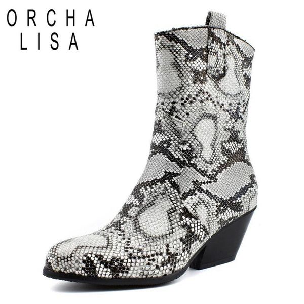 orcha lisa 2020 female cowboy boots mid- calf snakeskin boa pointed toe strange med heels zipper ridding shoes large size 4-17, Black
orcha lisa 2020 female cowboy boots mid- calf snakeskin boa pointed toe strange med heels zipper ridding shoes large size 4-17, Black