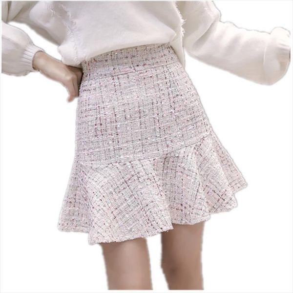 new 2021 autumn winter women mermaid skirt mini tweed skirt white black high waist elegant lady plus size party skirts
new 2021 autumn winter women mermaid skirt mini tweed skirt white black high waist elegant lady plus size party skirts
