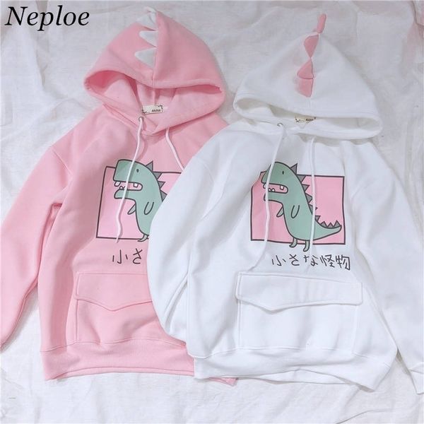 neploe japanese fleece thick hoodies cartoon dinosaur printed sweatshirt women's clothes sweet hooded drawstring pullover 37416 y200610, Black
neploe japanese fleece thick hoodies cartoon dinosaur printed sweatshirt women's clothes sweet hooded drawstring pullover 37416 y200610, Black