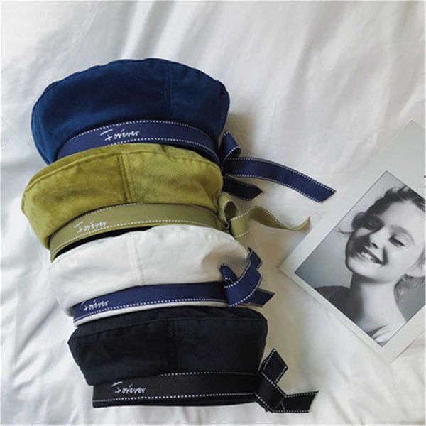 berets sweet and lovely ribbon bow beret korean version versatile letter embroidered flat navy hat ws-2617, Blue;gray
berets sweet and lovely ribbon bow beret korean version versatile letter embroidered flat navy hat ws-2617, Blue;gray