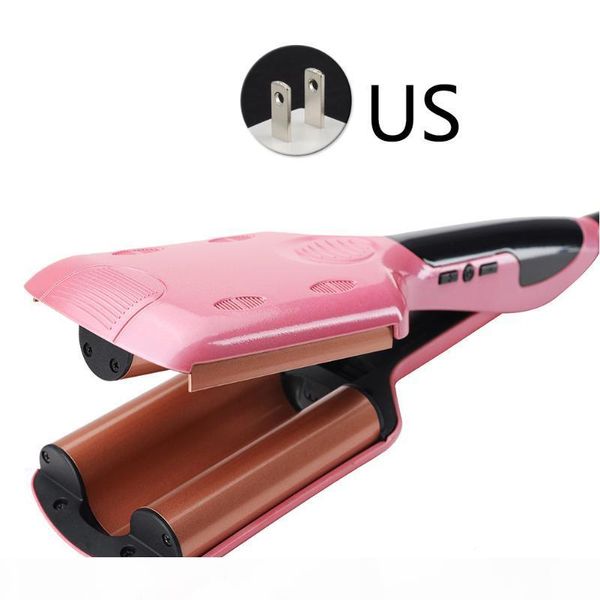 three tube ceramic curling irons wet dry multi-switching practical hair easy operate wand straightener wave lcd screen, Black
three tube ceramic curling irons wet dry multi-switching practical hair easy operate wand straightener wave lcd screen, Black
