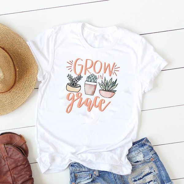 women lady t shirt grow grace cactus print tshirt ladies short sleeve loose tee shirt women female clothes graphic t-shirt, White
women lady t shirt grow grace cactus print tshirt ladies short sleeve loose tee shirt women female clothes graphic t-shirt, White