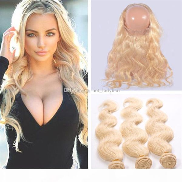platinum blonde 360 lace frontal closure with bundles #613 bleach blonde body wave virgin brazilian human hair weaves with 360 frontals, Black
platinum blonde 360 lace frontal closure with bundles #613 bleach blonde body wave virgin brazilian human hair weaves with 360 frontals, Black