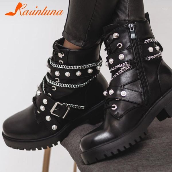 boots karin 2021 design office lady woman shoes zip up platform chunky heels chain comfortable female1, Black
boots karin 2021 design office lady woman shoes zip up platform chunky heels chain comfortable female1, Black