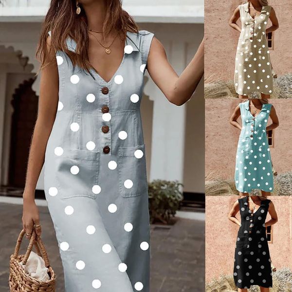 2021 summer women's dresses elegant dot print boho dress feminine turn-down v-neck dress button pocket dress vestidos, Black;gray
2021 summer women's dresses elegant dot print boho dress feminine turn-down v-neck dress button pocket dress vestidos, Black;gray