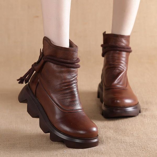 autumn winter 2020 hand made leather short boots for women round head heel zipper thick bottom slope heel boots, Black
autumn winter 2020 hand made leather short boots for women round head heel zipper thick bottom slope heel boots, Black