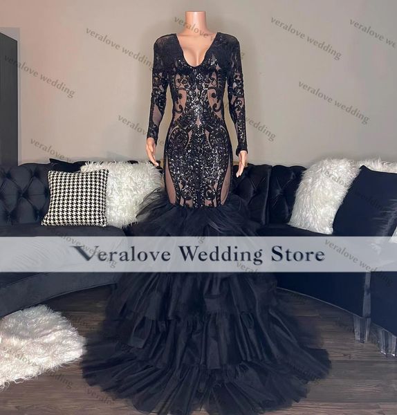 women black dress sequins mermaid prom dresses long sleeves v neck african occasion evening party gowns vestidos
women black dress sequins mermaid prom dresses long sleeves v neck african occasion evening party gowns vestidos