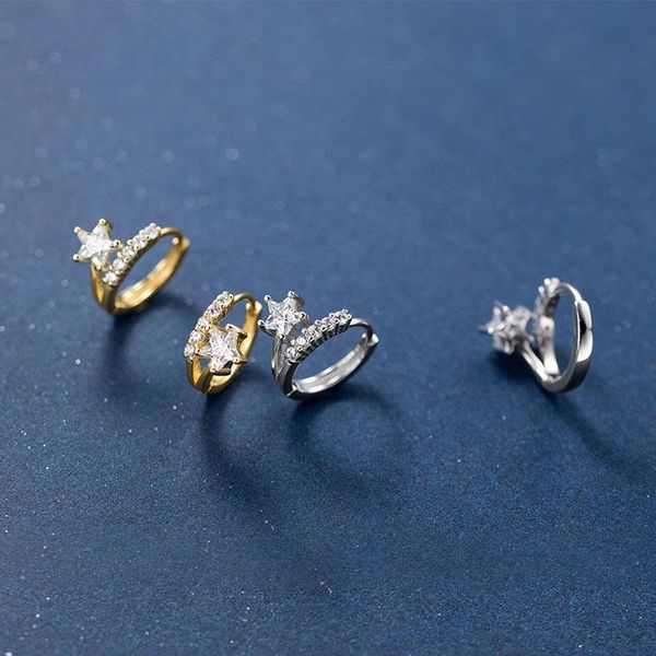 hoop & huggie s925 sterling silver zircon star earrings boho jewelry french minimalism brincos pendientes for women, Golden;silver
hoop & huggie s925 sterling silver zircon star earrings boho jewelry french minimalism brincos pendientes for women, Golden;silver