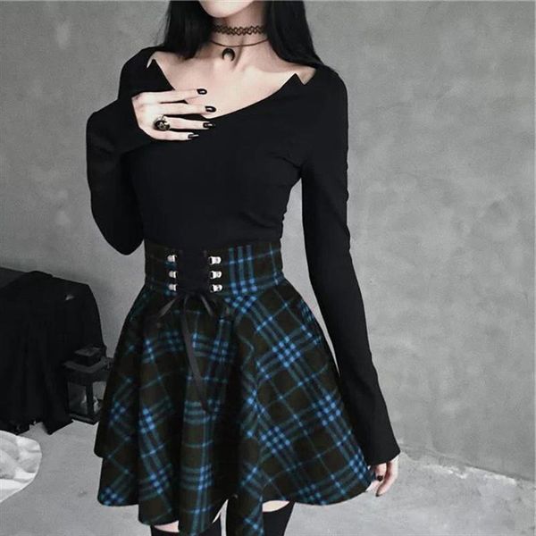 gothic plaid mini skirt women vintage lace up high waist draped a line pleated skirts casual plus size womens cloth jupe femme, Black
gothic plaid mini skirt women vintage lace up high waist draped a line pleated skirts casual plus size womens cloth jupe femme, Black