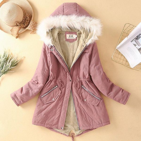 women's down & parkas winter women coat parka casual outwear hooded fur jackets for female a92907, Black
women's down & parkas winter women coat parka casual outwear hooded fur jackets for female a92907, Black