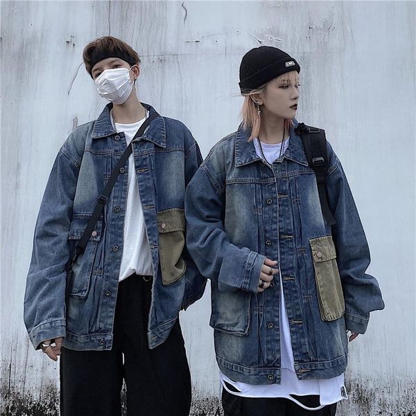 women's jackets 2021 jacket denim fashion loose street real s for men and women washed big pocket japanese, Black;brown
women's jackets 2021 jacket denim fashion loose street real s for men and women washed big pocket japanese, Black;brown