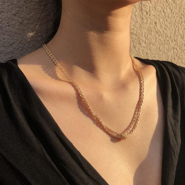 chains vintage twist chain necklace for women simple gold color knot multilayer punk hip hop jewelry fashion accessories, Silver
chains vintage twist chain necklace for women simple gold color knot multilayer punk hip hop jewelry fashion accessories, Silver