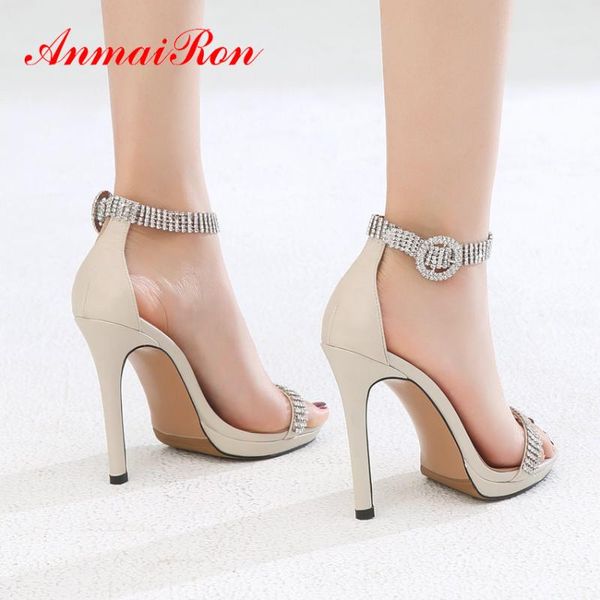 anmairon elegant crystal wedding shoes buckle strap party genuine leather high heels sandals women solid women shoes 34-40, Black
anmairon elegant crystal wedding shoes buckle strap party genuine leather high heels sandals women solid women shoes 34-40, Black
