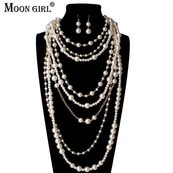 new moon girl multi-layer simulated pearls chain long necklace trendy statement choker necklace for women fashion jewelry y200730, Silver
new moon girl multi-layer simulated pearls chain long necklace trendy statement choker necklace for women fashion jewelry y200730, Silver
