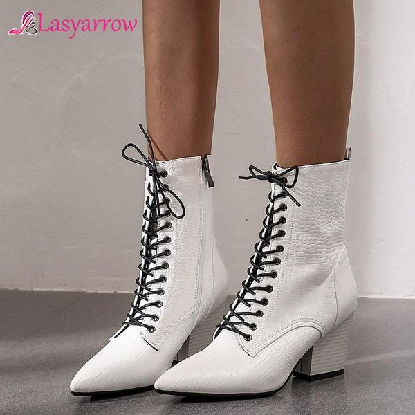 lasyarrow 2020 women boots pointed toe lace up autumn winter boots vintage high heels ladies office shoes western ankle, Black
lasyarrow 2020 women boots pointed toe lace up autumn winter boots vintage high heels ladies office shoes western ankle, Black