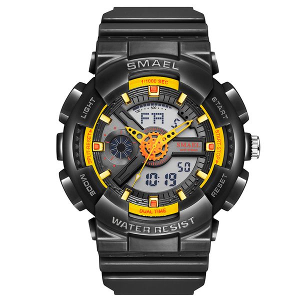 new smael fashion ins style quartz ditigal mens watch high school student lovers watches yellow dial black resin strap sport a04c4, Slivery;brown
new smael fashion ins style quartz ditigal mens watch high school student lovers watches yellow dial black resin strap sport a04c4, Slivery;brown