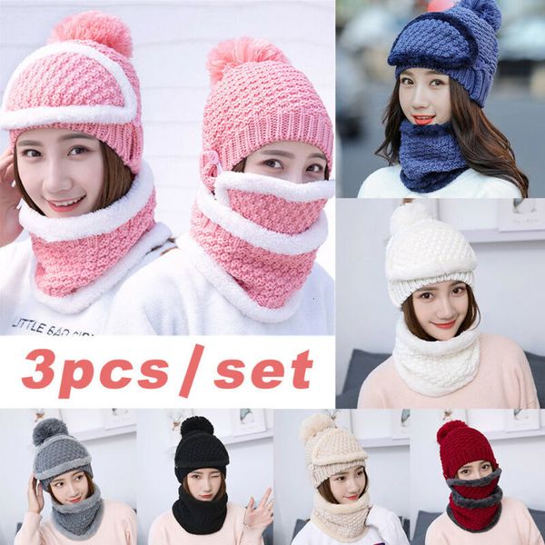 2020 women ladies winter beanie hat+scarf 3pcs set warm knitting wool thick fleece lined ski cap 7 colors, Blue;gray
2020 women ladies winter beanie hat+scarf 3pcs set warm knitting wool thick fleece lined ski cap 7 colors, Blue;gray