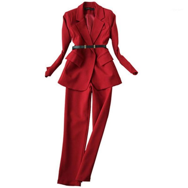 women's suits & blazers female red wine pant suit women autumn temperament belt suit+high waist nine pants two-piece women1, White;black
women's suits & blazers female red wine pant suit women autumn temperament belt suit+high waist nine pants two-piece women1, White;black