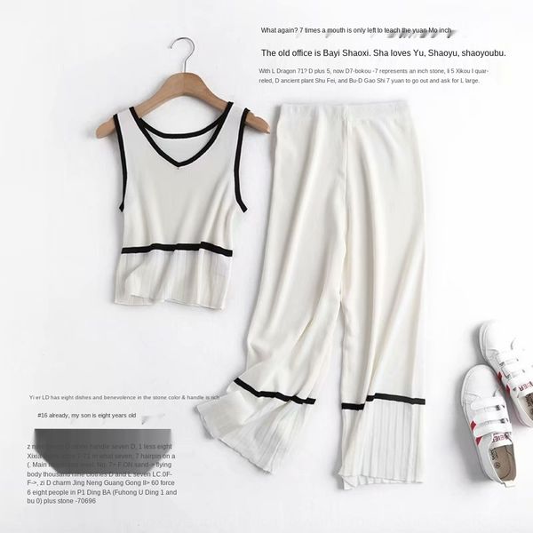 zsjh-1067 women's wear 2020 summer new knitted vest casual stripe capris set suit pants suitvest pants set bvfq7, Gray
zsjh-1067 women's wear 2020 summer new knitted vest casual stripe capris set suit pants suitvest pants set bvfq7, Gray