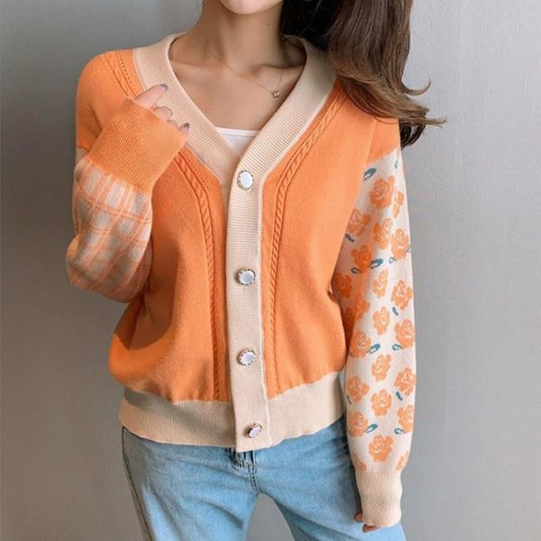 women's knits & tees v neck single breast design loose knit cardigans sweater women fashion print 2 colors causal outwear autumn pull f, White
women's knits & tees v neck single breast design loose knit cardigans sweater women fashion print 2 colors causal outwear autumn pull f, White