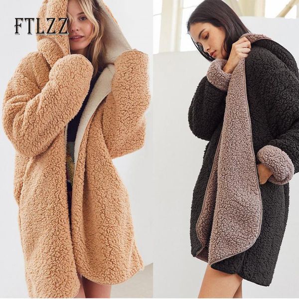 new women faux wool liner jacket fashion 2020 spring autumn meidum long coats female hooded two-sided wear warm outerwear, Black
new women faux wool liner jacket fashion 2020 spring autumn meidum long coats female hooded two-sided wear warm outerwear, Black