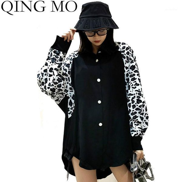 qing mo black women leopard sleeve shirt 2021 women spring irregular blouse female full sleeve loose blouse zqy63011, White
qing mo black women leopard sleeve shirt 2021 women spring irregular blouse female full sleeve loose blouse zqy63011, White