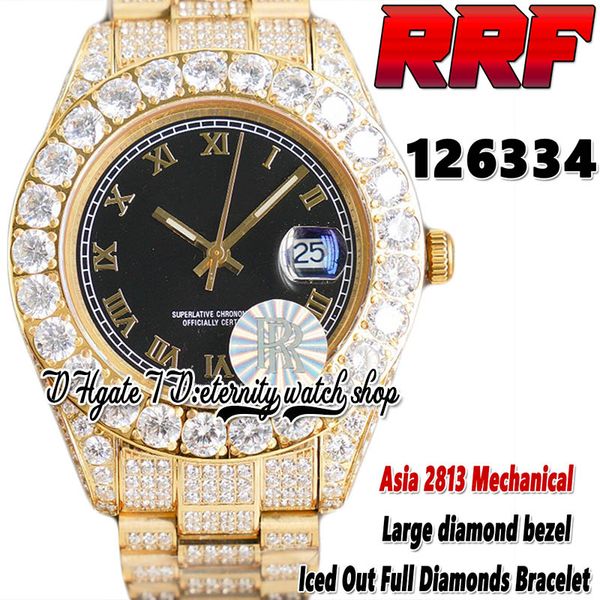 2022 rrf 126331 126300 2813 automatic mechanical mens watch 126233 large diamonds bezel roman dial 316l steel fully iced out diamond gold br, Slivery;brown
2022 rrf 126331 126300 2813 automatic mechanical mens watch 126233 large diamonds bezel roman dial 316l steel fully iced out diamond gold br, Slivery;brown