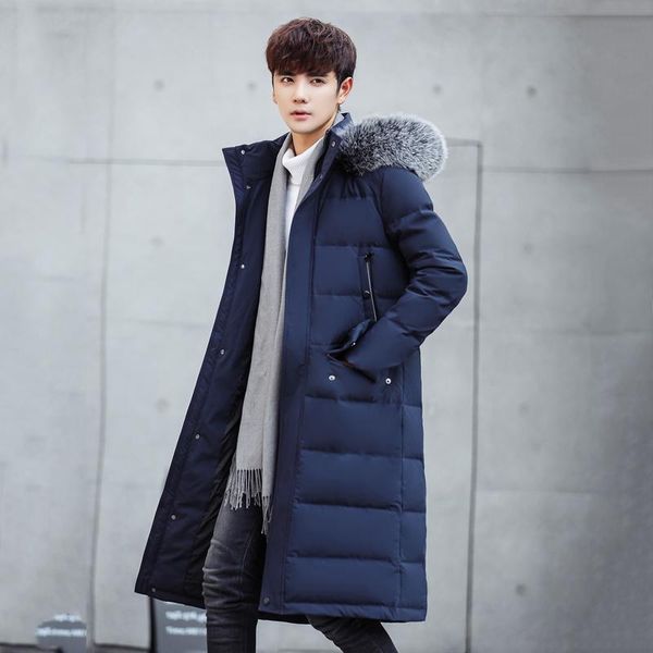 men's down & parkas winter big fur hood knee length puffer jackets fashion thick warm 90% white duck padded overcoats male jk-1788, Black
men's down & parkas winter big fur hood knee length puffer jackets fashion thick warm 90% white duck padded overcoats male jk-1788, Black