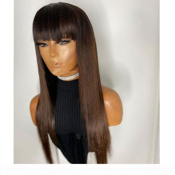 mongolian silky straight ombre lace front human hair wigs with bangs 180density chocolate brown glueless full lace wigs fringe 360 frontal, Black
mongolian silky straight ombre lace front human hair wigs with bangs 180density chocolate brown glueless full lace wigs fringe 360 frontal, Black