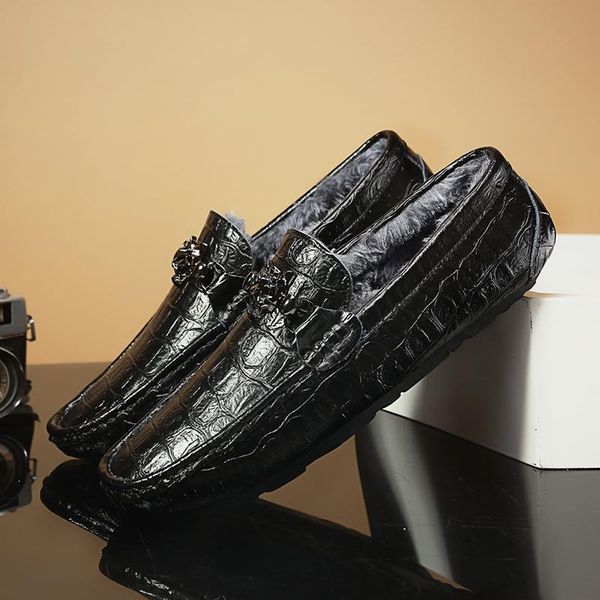 winter shoes men fur loafers leather moccasin crocodile style footwear fashion slip on flat driving casual shoes plush classical, Black
winter shoes men fur loafers leather moccasin crocodile style footwear fashion slip on flat driving casual shoes plush classical, Black