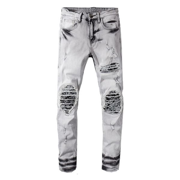 2021 new smoky gray jeans trendy men's male fashion casual heavy washable hole patch slim fit denim pants trousers e2iy, Blue
2021 new smoky gray jeans trendy men's male fashion casual heavy washable hole patch slim fit denim pants trousers e2iy, Blue