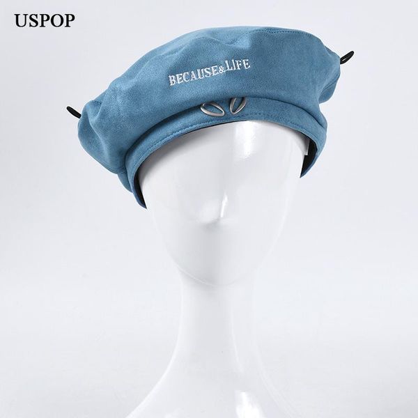 berets uspop 2021 winter hats suede letter embroidered beret with drawstring women men thick warm, Blue;gray
berets uspop 2021 winter hats suede letter embroidered beret with drawstring women men thick warm, Blue;gray