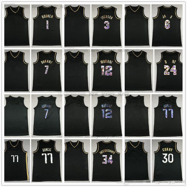 2022 new black gold rainbow 75th patch basketball jerseys stitched 3 allen 1 booker iverson 7 kevin 34 antetokounmpo durant 12 ja james mora, Black;red
2022 new black gold rainbow 75th patch basketball jerseys stitched 3 allen 1 booker iverson 7 kevin 34 antetokounmpo durant 12 ja james mora, Black;red