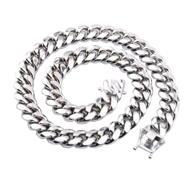14mm steampunk necklace men cuban link goth chain solid stainless steel double buckle design friend charm aesthetic jewelry, Silver
14mm steampunk necklace men cuban link goth chain solid stainless steel double buckle design friend charm aesthetic jewelry, Silver