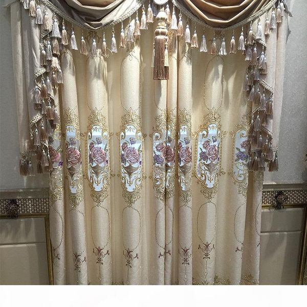 european and american style embossed blackout curtains for living room window curtain bedroom