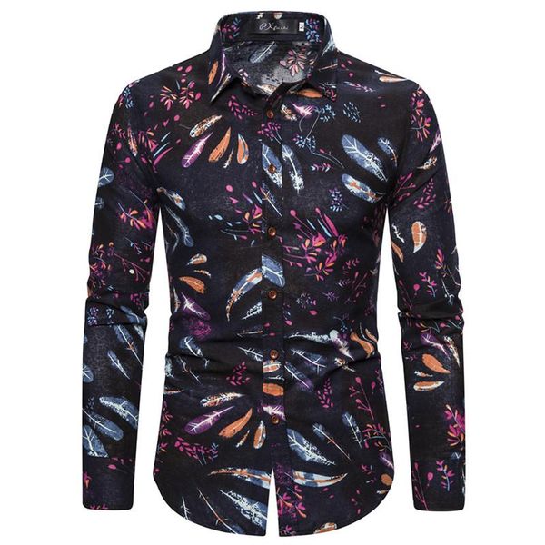 men shirts long sleeve spring summer fashion feather print shirt business work daily life party prom stage costume singer host, White;black
men shirts long sleeve spring summer fashion feather print shirt business work daily life party prom stage costume singer host, White;black