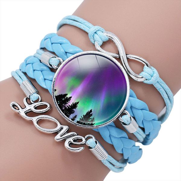 aurora leather bracelet glass cabochon bangles multilayer leather bracelet braided flower aurora borealis jewelry for women, Golden;silver
aurora leather bracelet glass cabochon bangles multilayer leather bracelet braided flower aurora borealis jewelry for women, Golden;silver