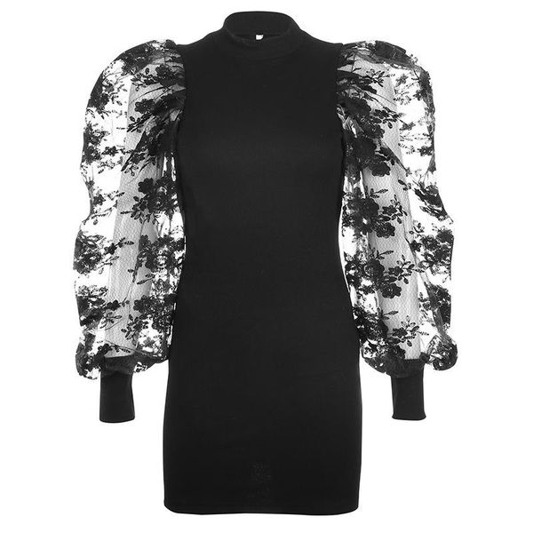 spring 2020 new temperament women's long sleeve high neck bubble sleeve hip dress, Black;gray
spring 2020 new temperament women's long sleeve high neck bubble sleeve hip dress, Black;gray