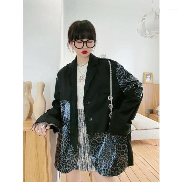 street dark wind stitching chain leopard patch design puffy and handsome jackets autumn loose bf large coats1, Black;brown
street dark wind stitching chain leopard patch design puffy and handsome jackets autumn loose bf large coats1, Black;brown