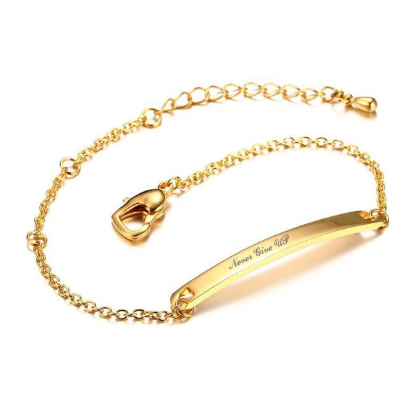 horizontal golden bar initial chain bracelet for women stainless steel personalise stylish jewelry womans accessories, Black
horizontal golden bar initial chain bracelet for women stainless steel personalise stylish jewelry womans accessories, Black