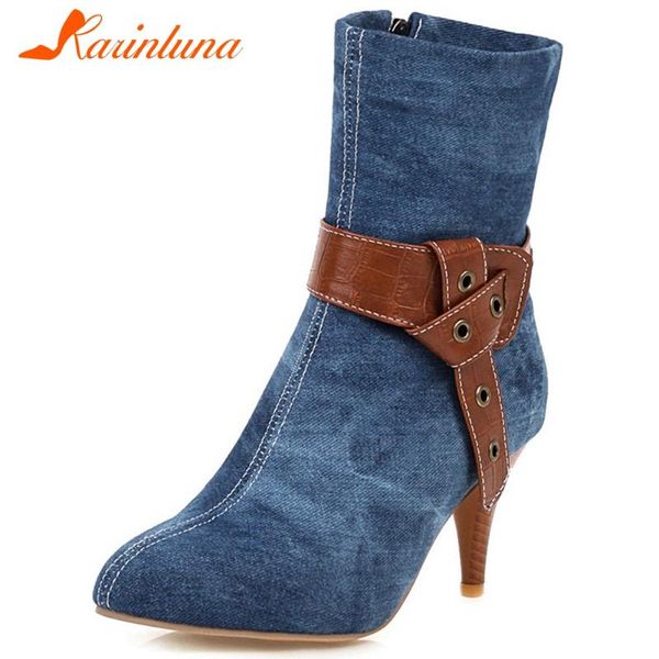 karin brand new autumn denim female ankle boots zip pointed toe spike high heels boots women office elegant shoes woman, Black
karin brand new autumn denim female ankle boots zip pointed toe spike high heels boots women office elegant shoes woman, Black