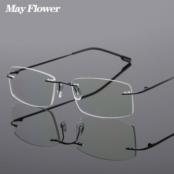 may flower fashion memory alloy rimless reading glasses light flexible frameless anti-blue presbyopic eyewear +2
may flower fashion memory alloy rimless reading glasses light flexible frameless anti-blue presbyopic eyewear +2