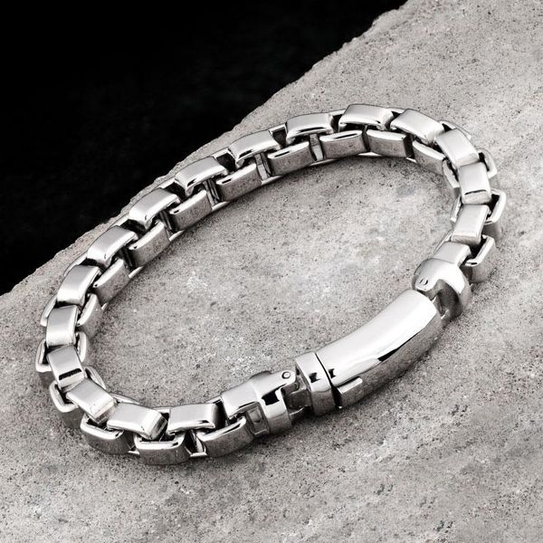 o box stainless steel bracelet for men brief link chain fashion jewelry, Black
o box stainless steel bracelet for men brief link chain fashion jewelry, Black