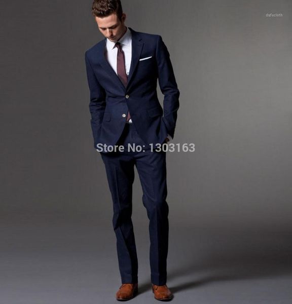 custom made men suits, tailor made dark blue men's wedding tuxedos for men, slim fit blue men suits jacketpantstiepocket square1, White;black 
custom made men suits, tailor made dark blue men's wedding tuxedos for men, slim fit blue men suits jacketpantstiepocket square1, White;black