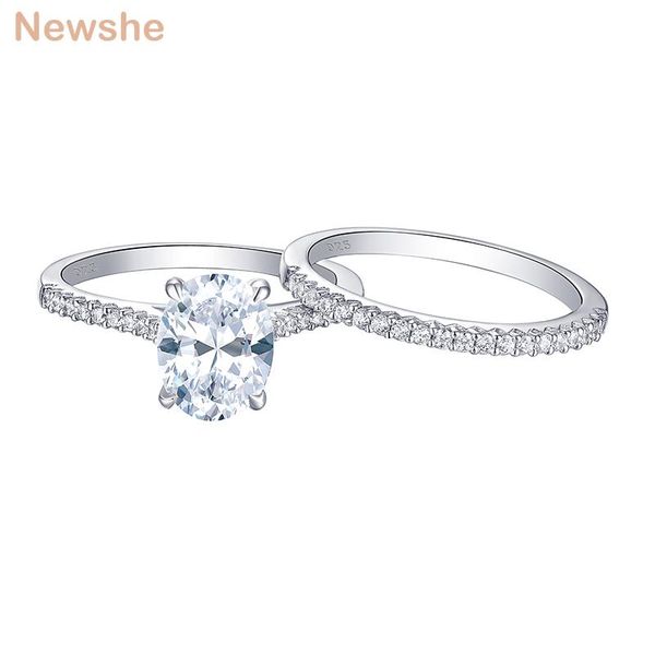 cluster rings she 2 pieces 925 sterling silver wedding set 1.9ct oval shape zircon jewelry engagement ring straight band br0943, Golden;silver
cluster rings she 2 pieces 925 sterling silver wedding set 1.9ct oval shape zircon jewelry engagement ring straight band br0943, Golden;silver
