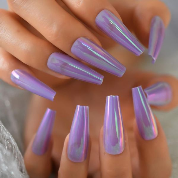 false nails 24pcs aurora purple ballerina long coffin glossy holographic fake press on nail tips manicure for women and girls, Red;gold
false nails 24pcs aurora purple ballerina long coffin glossy holographic fake press on nail tips manicure for women and girls, Red;gold