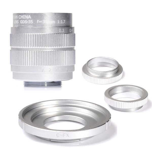 silver fujian 35mm f/1.7 aps-c cctv lens+adapter ring+2 macro ring for fujifilm x mount mirroless camera xt10/xt20/xt30/x100f
silver fujian 35mm f/1.7 aps-c cctv lens+adapter ring+2 macro ring for fujifilm x mount mirroless camera xt10/xt20/xt30/x100f
