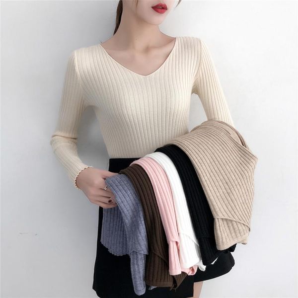 women's sweaters 2021 basic v-neck solid autumn winter sweater pullover women female knitted slim long sleeve badycon pink, White;black
women's sweaters 2021 basic v-neck solid autumn winter sweater pullover women female knitted slim long sleeve badycon pink, White;black